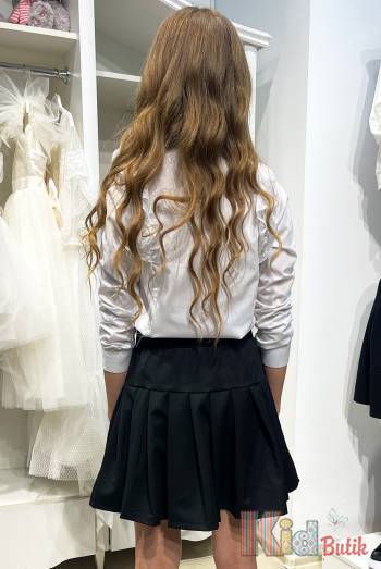 Купить Блуза школьная с кружевными рюшами по бокам для девочки MiniModa Мі24-31(417) на КидБутик Блуза школьная с кружевными рюшами по бокам для девочки MiniModa Мі24-31(417)