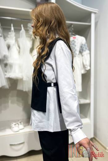 Купити Костюм жилетка+штани чорні для дівчинки MiniModa Мі24-26(3900) на КідБутік Костюм жилетка+штани чорні для дівчинки MiniModa Мі24-26(3900)