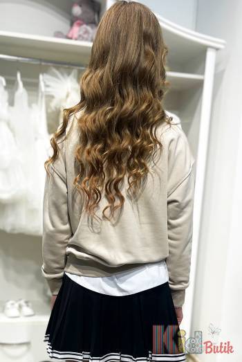 Купити Світшот бежевий "Be Pretty" для дівчинки WKS WKS24-23Беж на КідБутік Світшот бежевий "Be Pretty" для дівчинки WKS WKS24-23Беж