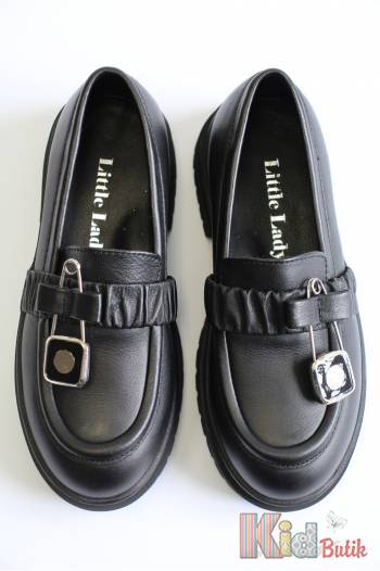 Купити Туфлі-лофери чорного кольору для дівчинки Little Lady КР24-240 S279 на КідБутік Туфлі-лофери чорного кольору для дівчинки Little Lady КР24-240 S279