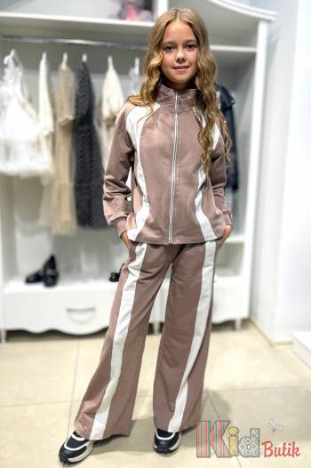 Купить Костюм спортивный бежевый со светлыми вставками для девочки MiniModa Мі24-33(34120) на КидБутик Костюм спортивный бежевый со светлыми вставками для девочки MiniModa Мі24-33(34120)