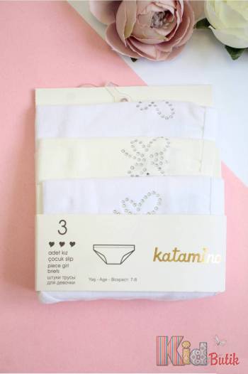 Купить Трусики 3шт. с бабочкой из страз для девочки 1-2 года Katamino 24-К128422 на КидБутик Трусики 3шт. с бабочкой из страз для девочки 1-2 года Katamino 24-К128422