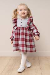 Купить Платье в клетку с рюшами MYMIO baby Му24-4159Брд на КидБутик Платье в клетку с рюшами MYMIO baby Му24-4159Брд