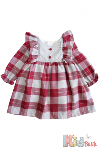 Купити Сукня в клітку з рюшами MYMIO baby Му24-4159Брд на КідБутік Сукня в клітку з рюшами MYMIO baby Му24-4159Брд