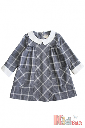 Купить Платье серое со светлым воротничком + сумочка для девочки Lilax Kids Л24-6540Ср на КидБутик Платье серое со светлым воротничком + сумочка для девочки Lilax Kids Л24-6540Ср
