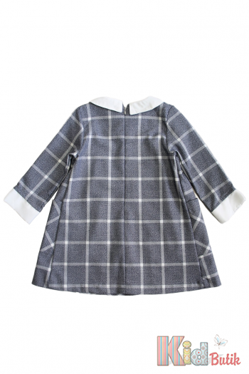 Купить Платье серое со светлым воротничком + сумочка для девочки Lilax Kids Л24-6540Ср на КидБутик Платье серое со светлым воротничком + сумочка для девочки Lilax Kids Л24-6540Ср