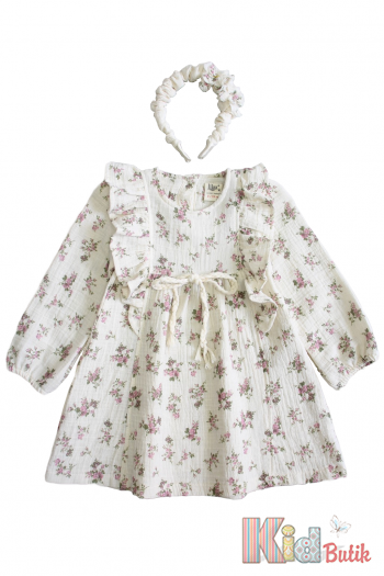 Купить Платье + обруч "Цветочки" для девочки Lilax Kids Л24-6525lila на КидБутик Платье + обруч "Цветочки" для девочки Lilax Kids Л24-6525lila