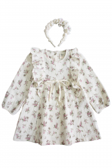 Купить Платье + обруч "Цветочки" для девочки Lilax Kids Л24-6525lila на КидБутик Платье + обруч "Цветочки" для девочки Lilax Kids Л24-6525lila