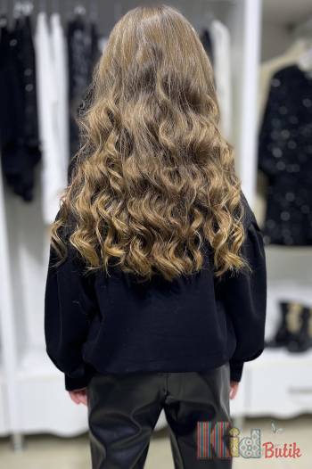 Купити Світшот чорного кольору для дівчинки Escabel Kids Ес24-68Чор на КідБутік Світшот чорного кольору для дівчинки Escabel Kids Ес24-68Чор