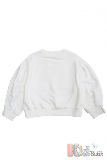 Купить Свитшот молочного цвета для девочки Escabel Kids Ес24-68Бл на КидБутик Свитшот молочного цвета для девочки Escabel Kids Ес24-68Бл
