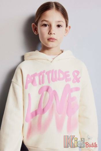 Купити Худі молочного кольору для дівчинки Escabel Kids Ес24-66 на КідБутік Худі молочного кольору для дівчинки Escabel Kids Ес24-66