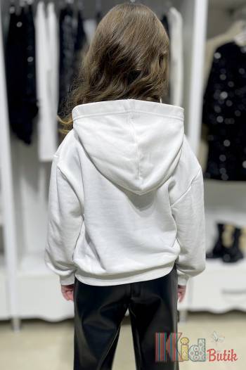 Купити Худі молочного кольору для дівчинки Escabel Kids Ес24-66 на КідБутік Худі молочного кольору для дівчинки Escabel Kids Ес24-66