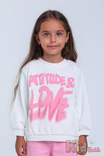 Купити Світшот білий "LOVE" для дівчинки Escabel Kids Ес24-67(35849) на КідБутік Світшот білий "LOVE" для дівчинки Escabel Kids Ес24-67(35849)