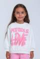 Купити Світшот білий "LOVE" для дівчинки Escabel Kids Ес24-67(35849) на КідБутік Світшот білий "LOVE" для дівчинки Escabel Kids Ес24-67(35849) - фото