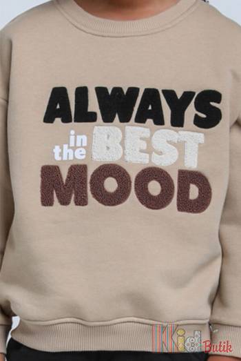 Купить Свитшот бежевый "Always in the Best Mood" для мальчика Jack Lions Ес24-44(1755) на КидБутик Свитшот бежевый "Always in the Best Mood" для мальчика Jack Lions Ес24-44(1755)