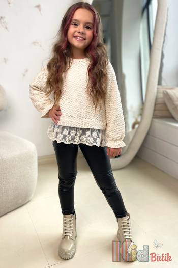 Купить Блуза кремовая в ажурный принт для девочки Escabel Kids Ес24-61(35835) на КидБутик Блуза кремовая в ажурный принт для девочки Escabel Kids Ес24-61(35835)