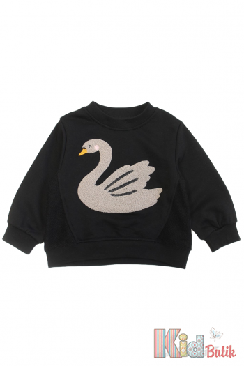 Купити Світшот чорний "Лебідь" для дівчинки Escabel Kids Ес24-64(35846) на КідБутік Світшот чорний "Лебідь" для дівчинки Escabel Kids Ес24-64(35846)