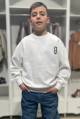 Купити Світшот білий "B" для хлопчика A-yugi Jeans И24-93Бл(41016) на КідБутік Світшот білий "B" для хлопчика A-yugi Jeans И24-93Бл(41016)