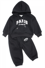 Купить Костюм спортивный утепленный "Paris" черный Другие бренды И24-107Чорн(24270) на КидБутик Костюм спортивный утепленный "Paris" черный Другие бренды И24-107Чорн(24270)