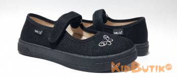 Купить Тапочки черные с бабочкой "Алина" для девочки Waldi 26-390-132-2 на КидБутик Тапочки черные с бабочкой "Алина" для девочки Waldi 26-390-132-2