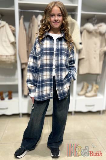 Купити Сорочка утеплена у синю клітку для дівчинки Brows Kids ВР24-13Сн на КідБутік Сорочка утеплена у синю клітку для дівчинки Brows Kids ВР24-13Сн