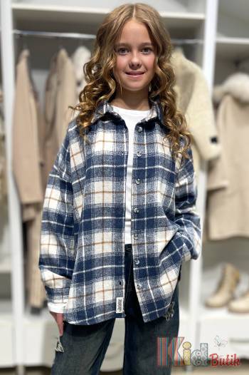 Купити Сорочка утеплена у синю клітку для дівчинки Brows Kids ВР24-13Сн на КідБутік Сорочка утеплена у синю клітку для дівчинки Brows Kids ВР24-13Сн