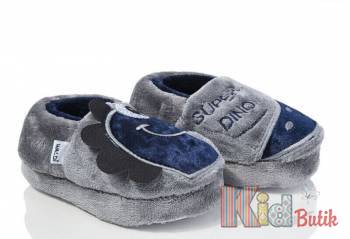 Купить Тапочки серо-синие "Дино" Waldi 24-355-015 сір.син на КидБутик Тапочки серо-синие "Дино" Waldi 24-355-015 сір.син