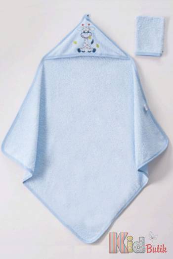 Купити Рушник-куточок блакитний "Жирафа" Ramel Kids 24-351Гл на КідБутік Рушник-куточок блакитний "Жирафа" Ramel Kids 24-351Гл