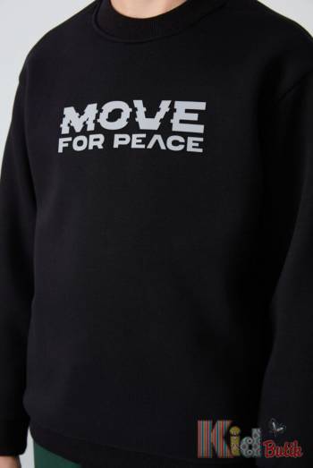 Купити Світшот чорний "Move for Peace" для хлопчика Tommy Life ТЛ24-4(11216) на КідБутік Світшот чорний "Move for Peace" для хлопчика Tommy Life ТЛ24-4(11216)