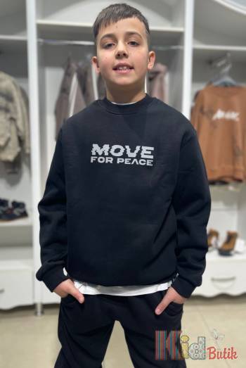 Купити Світшот чорний "Move for Peace" для хлопчика Tommy Life ТЛ24-4(11216) на КідБутік Світшот чорний "Move for Peace" для хлопчика Tommy Life ТЛ24-4(11216)