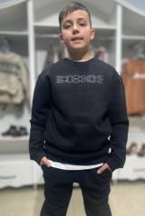 Костюм спортивный утепленный  черного цвета Tommy Life ТЛ24-12