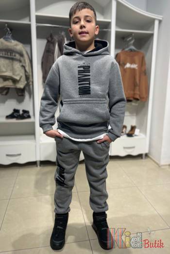 Купить Костюм спортивный утепленный серого цвета Tommy Life ТЛ24-8Ср на КидБутик Костюм спортивный утепленный серого цвета Tommy Life ТЛ24-8Ср