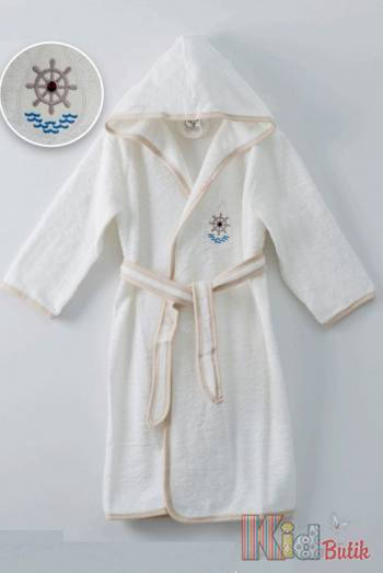 Купить Халат махровый молочный с бежевым "Sea" Ramel Kids 24-407 Крем/Бж на КидБутик Халат махровый молочный с бежевым "Sea" Ramel Kids 24-407 Крем/Бж