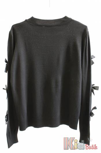 Купити Джемпер чорного кольору з бантиками MiniModa Мі24-37Чор(1579S) на КідБутік Джемпер чорного кольору з бантиками MiniModa Мі24-37Чор(1579S)