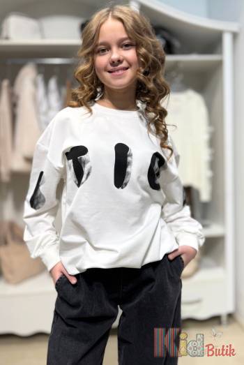 Купити Світшот молочний для дівчинки MiniModa Мі24-45(34166М) на КідБутік Світшот молочний для дівчинки MiniModa Мі24-45(34166М)