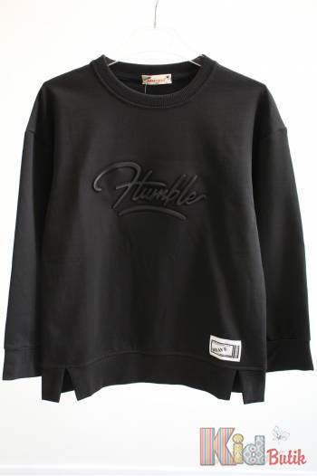 Купити Світшот чорний з написом MiniModa Мі24-43(3926) на КідБутік Світшот чорний з написом MiniModa Мі24-43(3926)