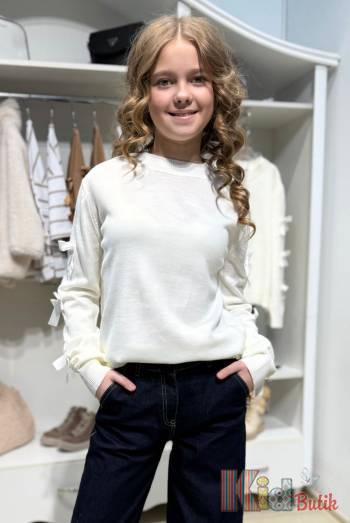 Купити Джемпер молочного кольору для дівчинки MiniModa Мі24-37Мол(1579S) на КідБутік Джемпер молочного кольору для дівчинки MiniModa Мі24-37Мол(1579S)