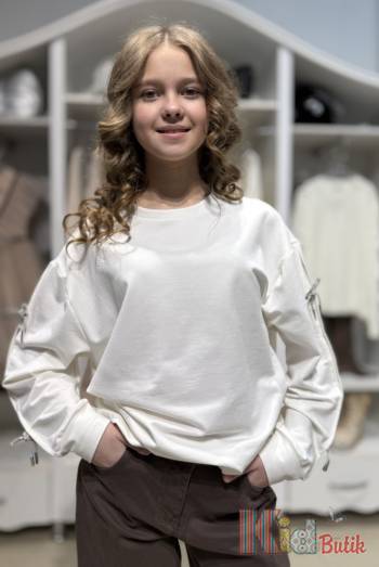 Купити Світшот молочного кольору для дівчинки Brows Kids ВР25-1Мол(8493) на КідБутік Світшот молочного кольору для дівчинки Brows Kids ВР25-1Мол(8493)