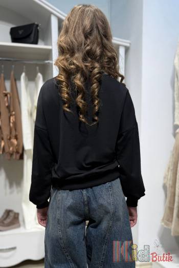Купити Світшот чорний з вибілюванням для дівчинки MiniModa Мі24-41(34154М) на КідБутік Світшот чорний з вибілюванням для дівчинки MiniModa Мі24-41(34154М)