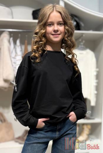 Купить Свитшот чорный с бантиками для девочки Brows Kids ВР25-1Чор(8493) на КидБутик Свитшот чорный с бантиками для девочки Brows Kids ВР25-1Чор(8493)
