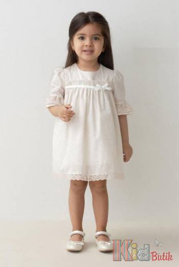 Купити Плаття кремове з короткими рукавчиками для дівчинки MYMIO baby Му25-4304Бж на КідБутік Плаття кремове з короткими рукавчиками для дівчинки MYMIO baby Му25-4304Бж