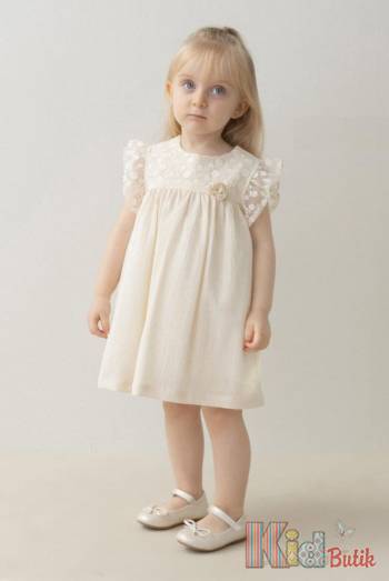 Купити Сукня кремова з квіточкою для дівчинки MYMIO baby Му25-4257Бж на КідБутік Сукня кремова з квіточкою для дівчинки MYMIO baby Му25-4257Бж