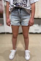 Купить Шорты голубые короткие для девочки A-yugi Jeans Аю25-7(9517) на КидБутик Шорты голубые короткие для девочки A-yugi Jeans Аю25-7(9517)