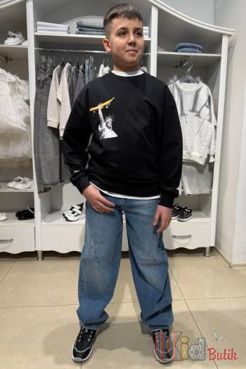 Купить Джинсы бананы широкие светло-синие для мальчика A-yugi Jeans Аю25-11(5467) на КидБутик Джинсы бананы широкие светло-синие для мальчика A-yugi Jeans Аю25-11(5467)