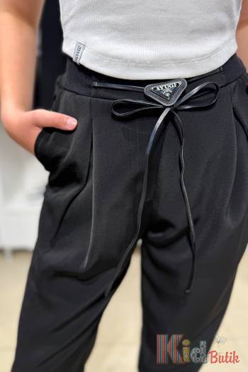 Купить Штаны бананы черные со складками для девочки A-yugi Jeans Аю25-2(9397) на КидБутик Штаны бананы черные со складками для девочки A-yugi Jeans Аю25-2(9397)