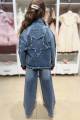 Купить Джинсы палаццо с декором звездочек синего цвета Escabel Kids Ес25-20(25185) на КидБутик Джинсы палаццо с декором звездочек синего цвета Escabel Kids Ес25-20(25185) - фото 5
