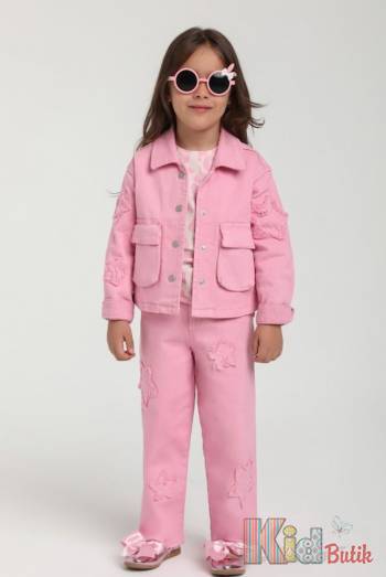 Костюм джинсовый розового цвета для девочки Escabel Kids Ес25-13(25155+25154)
