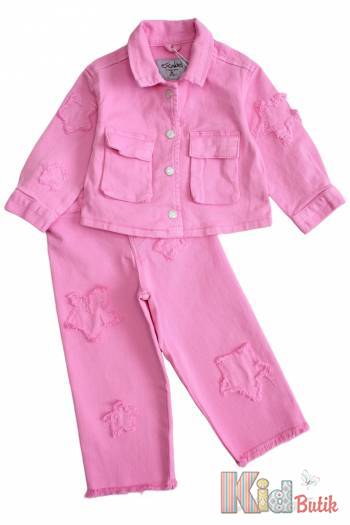 Костюм джинсовый розового цвета для девочки Escabel Kids Ес25-13(25155+25154)