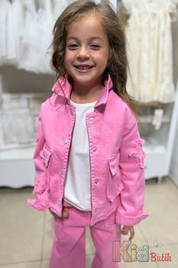 Костюм джинсовый розового цвета для девочки Escabel Kids Ес25-13(25155+25154)