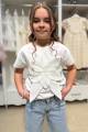 Купить Футболка молочного цвета для девочки Escabel Kids Ес25-7(36005) на КидБутик Футболка молочного цвета для девочки Escabel Kids Ес25-7(36005) - фото 5